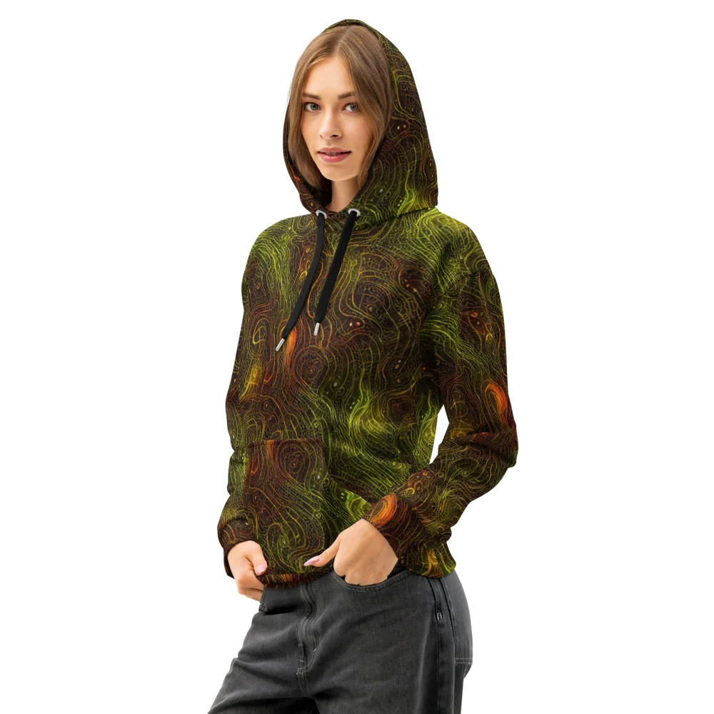 Luminous Terrain on Cotton Hoodie — Left Front
