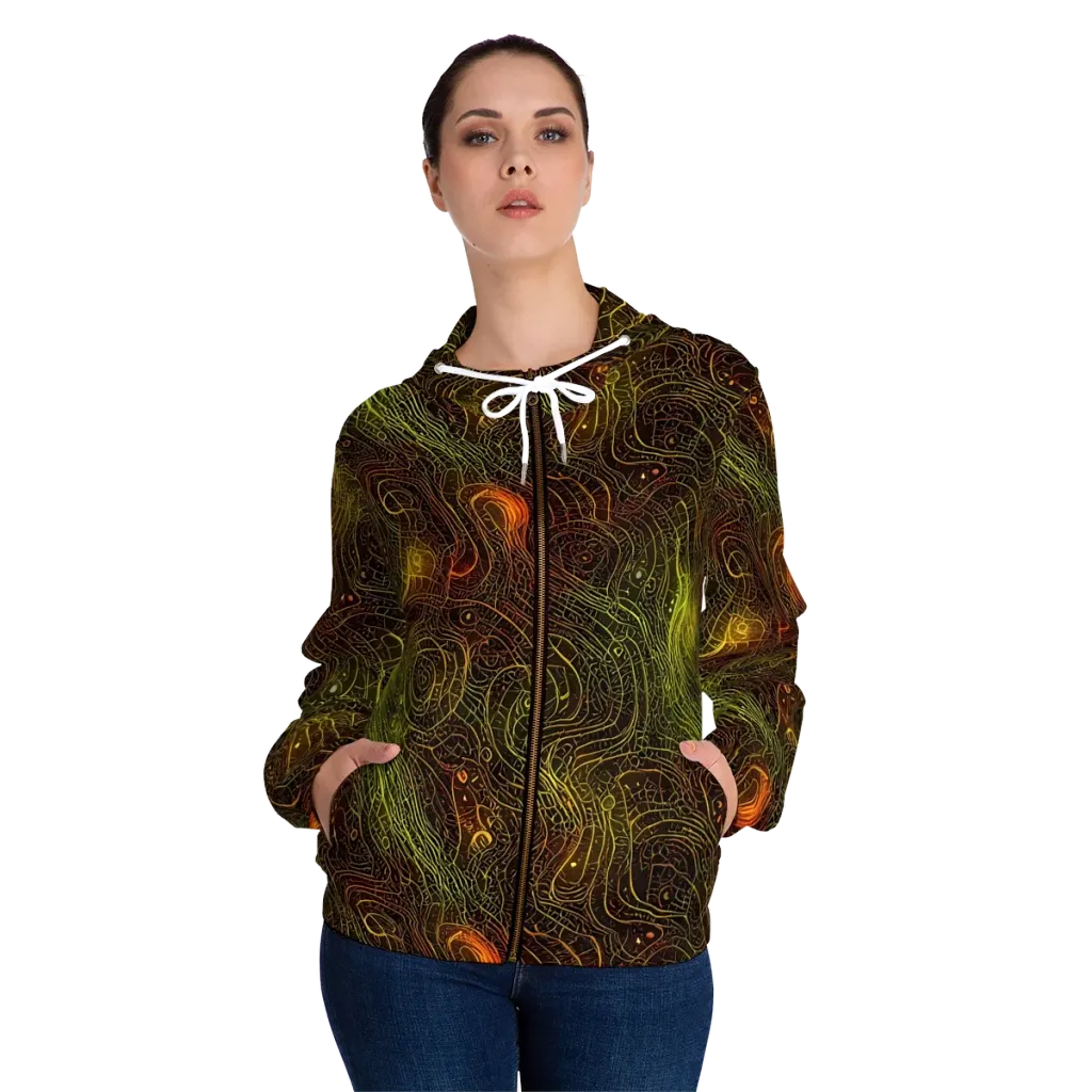 Luminous Terrain on Women's Full-Zip Hoodie — Front On Person