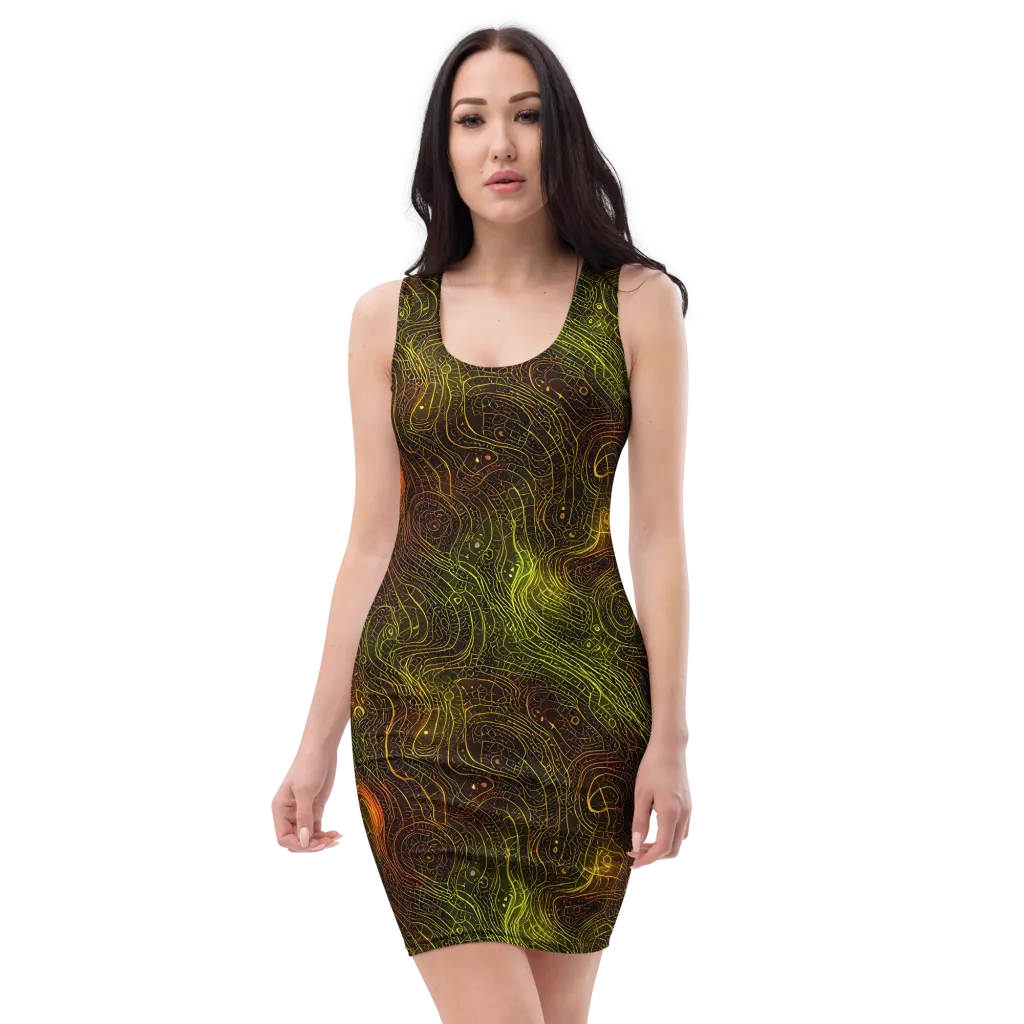 Luminous Terrain on Bodycon Dress — Front
