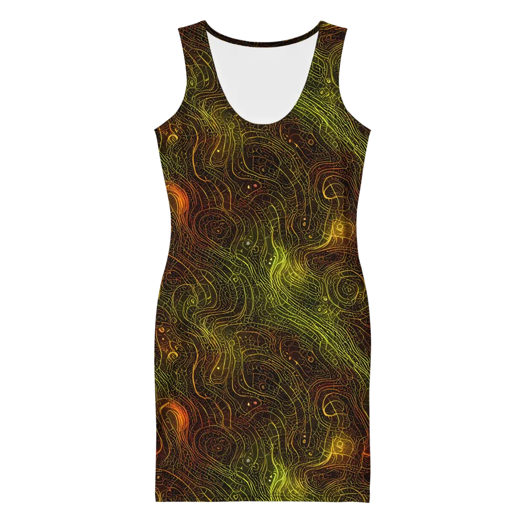 Luminous Terrain on Bodycon Dress — Front