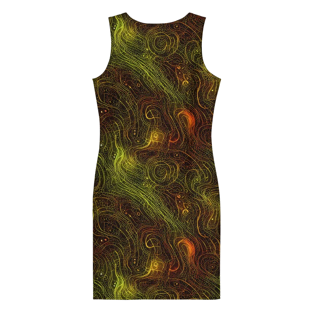Luminous Terrain on Bodycon Dress — Back