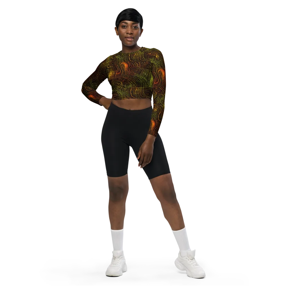 Luminous Terrain on Long Sleeve Crop Top — Front