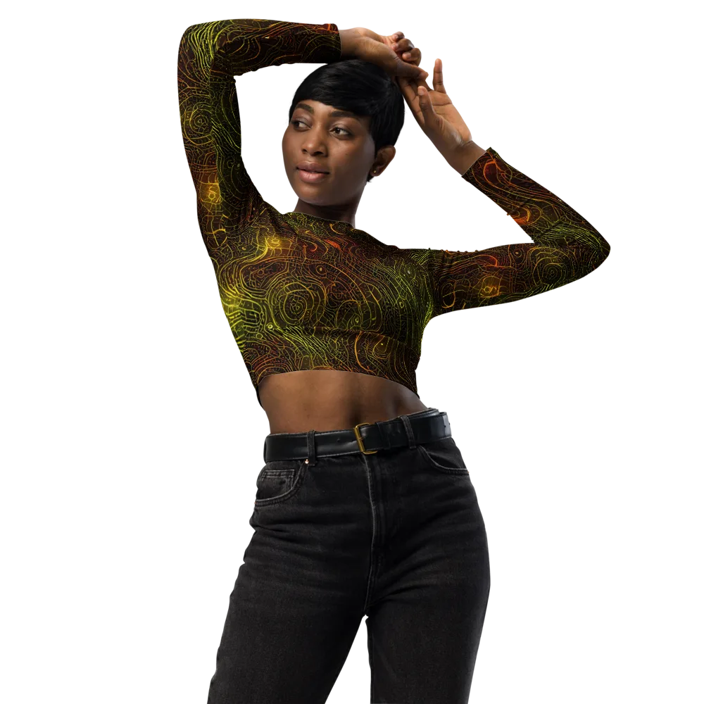 Luminous Terrain on Long Sleeve Crop Top — Front