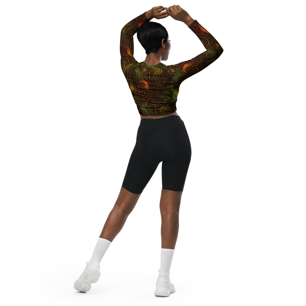 Luminous Terrain on Long Sleeve Crop Top — Back