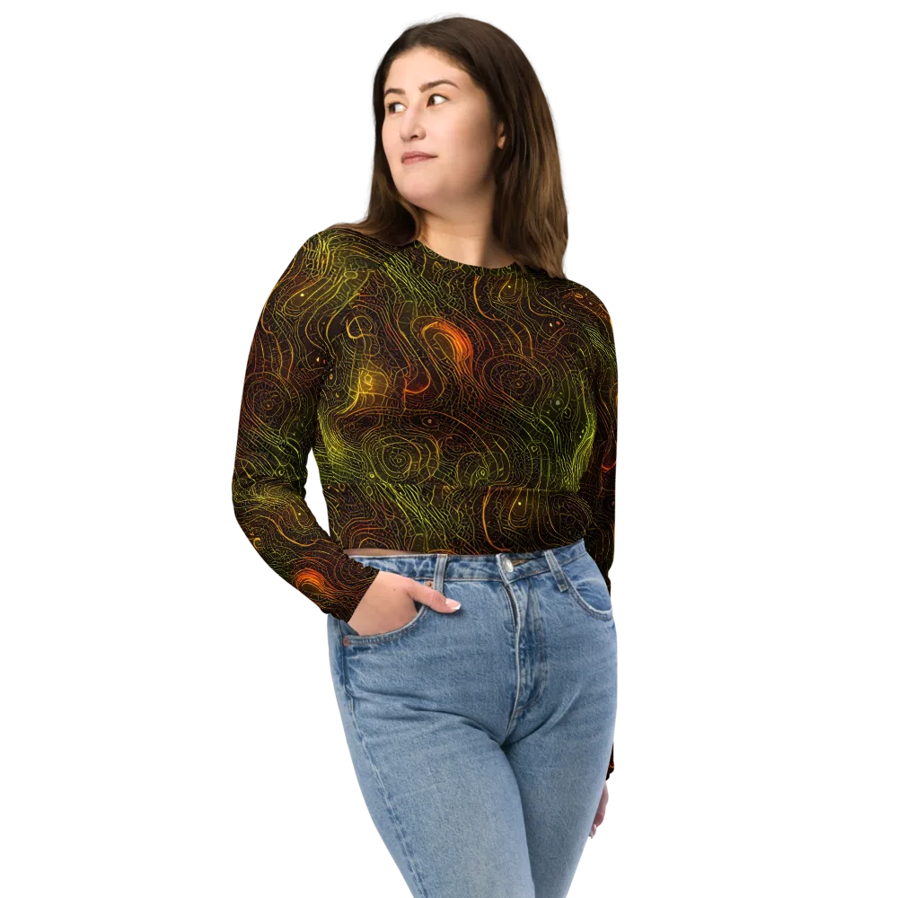 Luminous Terrain on Long Sleeve Crop Top — Front