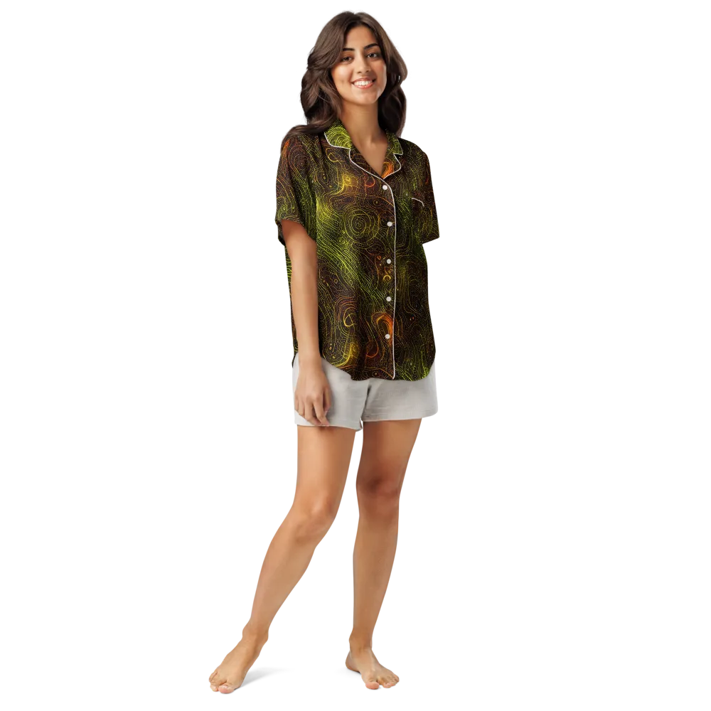 Luminous Terrain on Women's Short Sleeve Pajama Top — Front