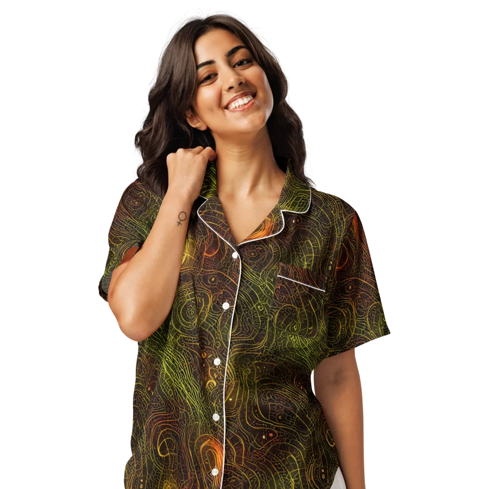 Luminous Terrain on Women's Short Sleeve Pajama Top — Front