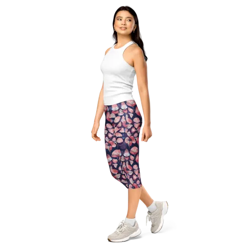 Petal After Dark on a Capri Leggings