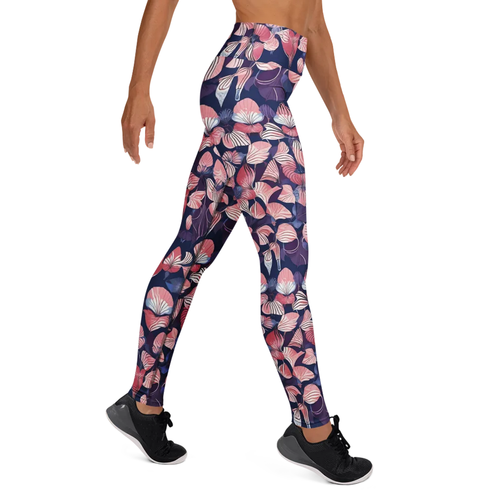 Petal After Dark on Yoga Leggings — Right