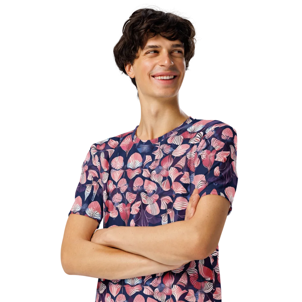 Petal After Dark on Men's Crew Neck T-Shirt — Left Front