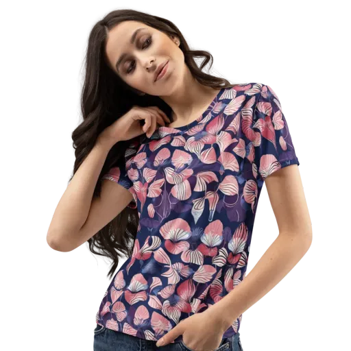 Petal After Dark on a Women's Crew Neck T-Shirt
