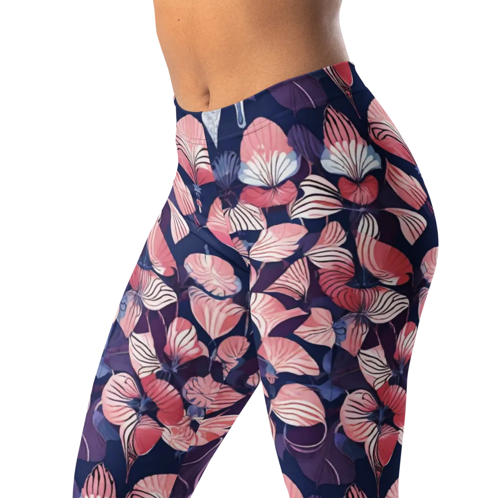 Petal After Dark on Leggings — Left Front
