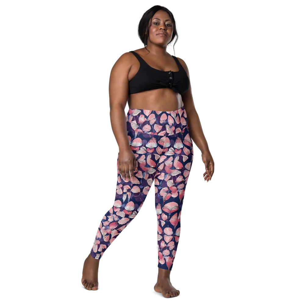 Petal After Dark on Leggings with Pockets — Front