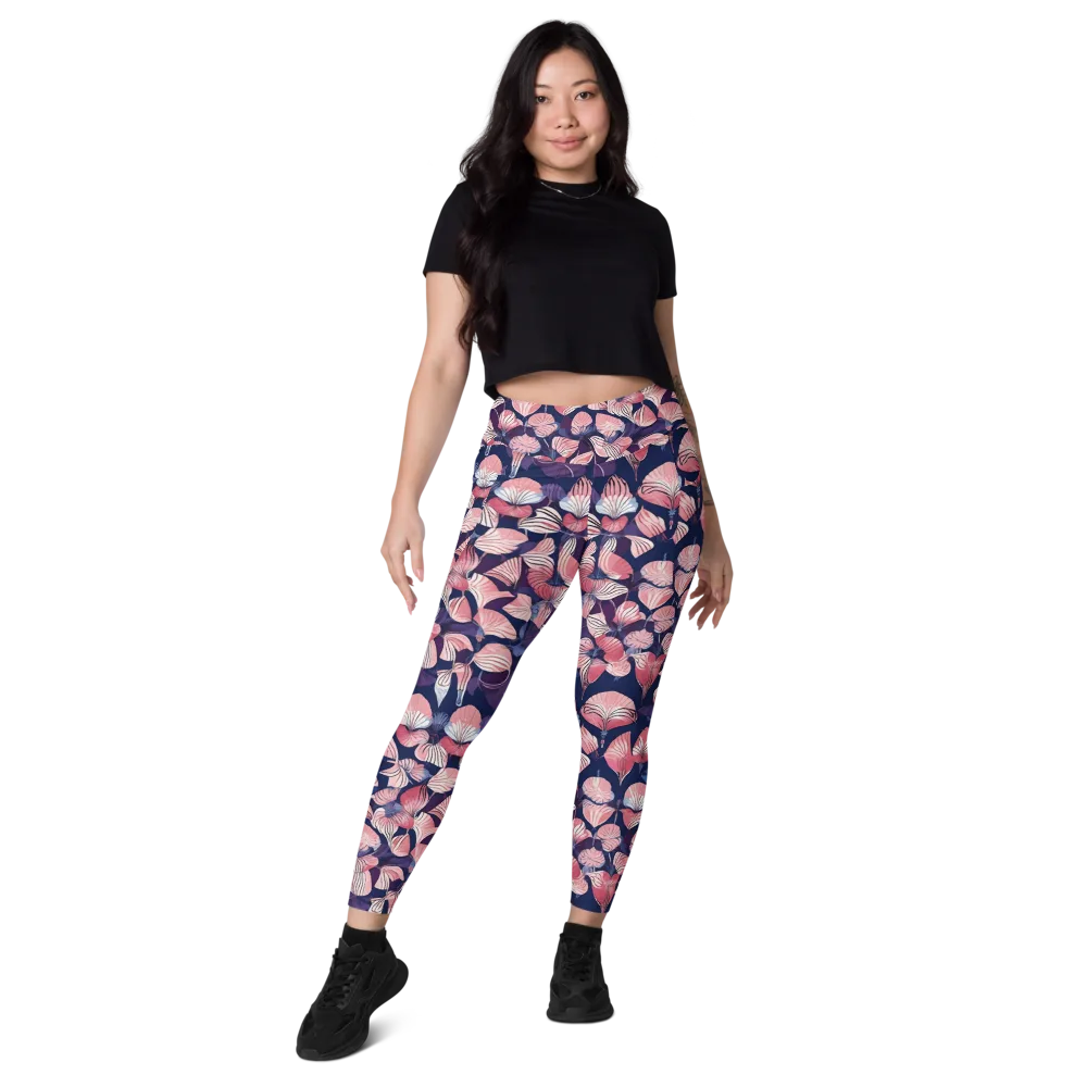 Petal After Dark on Leggings with Pockets — Front