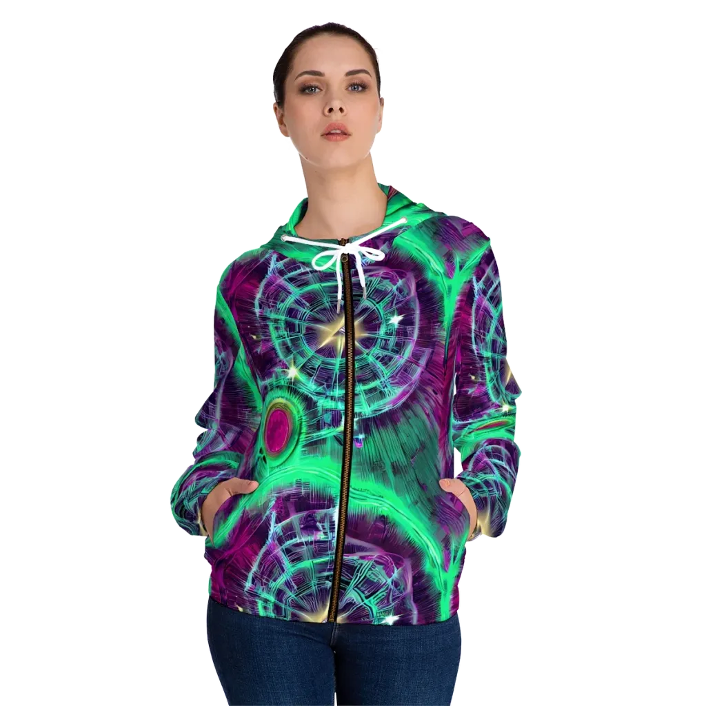 Müller Vortex on Women's Full-Zip Hoodie — Front On Person