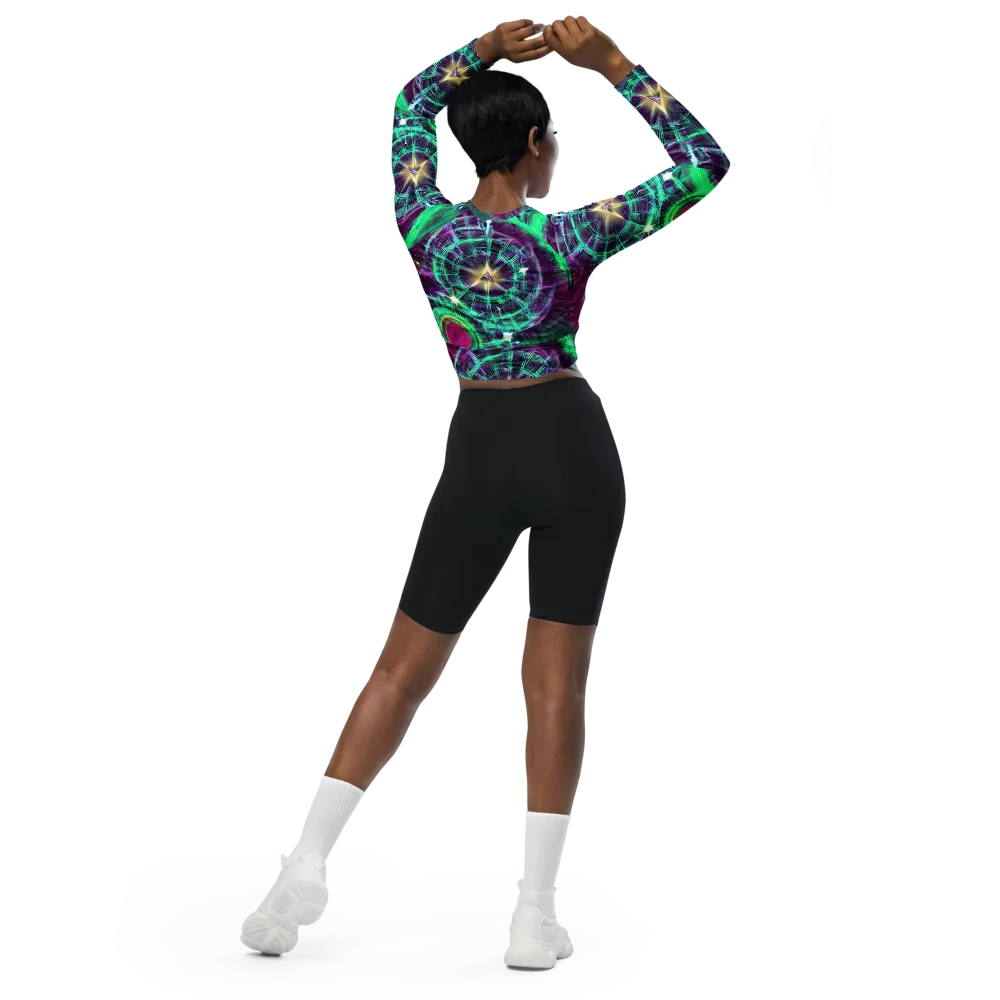 Müller Vortex on Long Sleeve Crop Top — Back