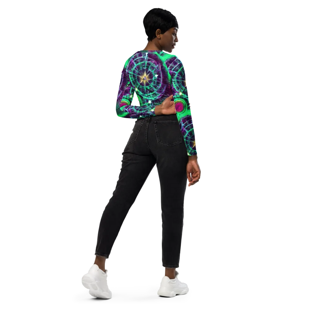 Müller Vortex on Long Sleeve Crop Top — Right Back