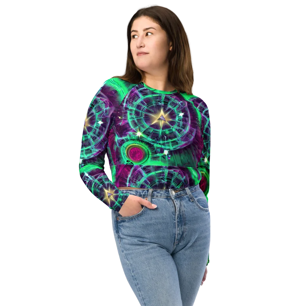 Müller Vortex on Long Sleeve Crop Top — Front
