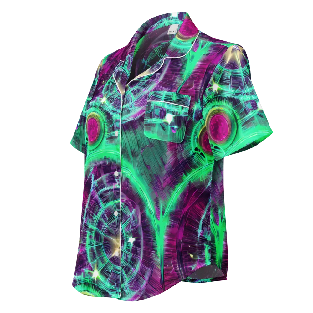 Müller Vortex on Women's Short Sleeve Pajama Top — Left Front