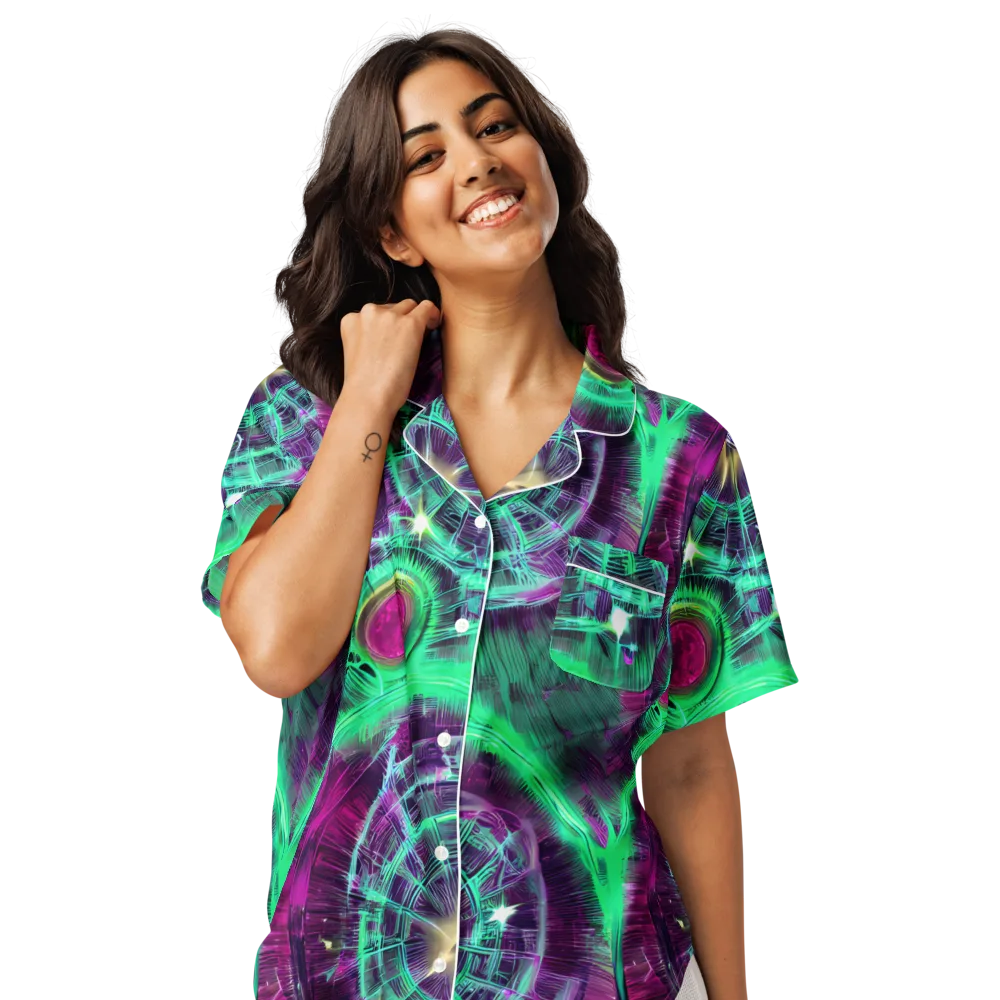 Müller Vortex on Women's Short Sleeve Pajama Top — Front