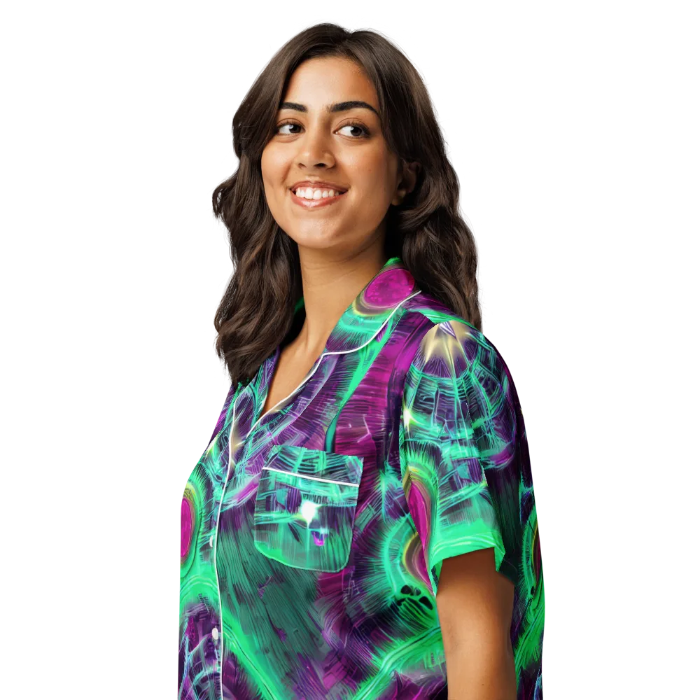 Müller Vortex on Women's Short Sleeve Pajama Top — Left Front
