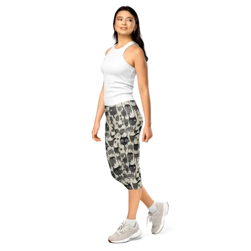 Ink Ghost Parade on a Capri Leggings