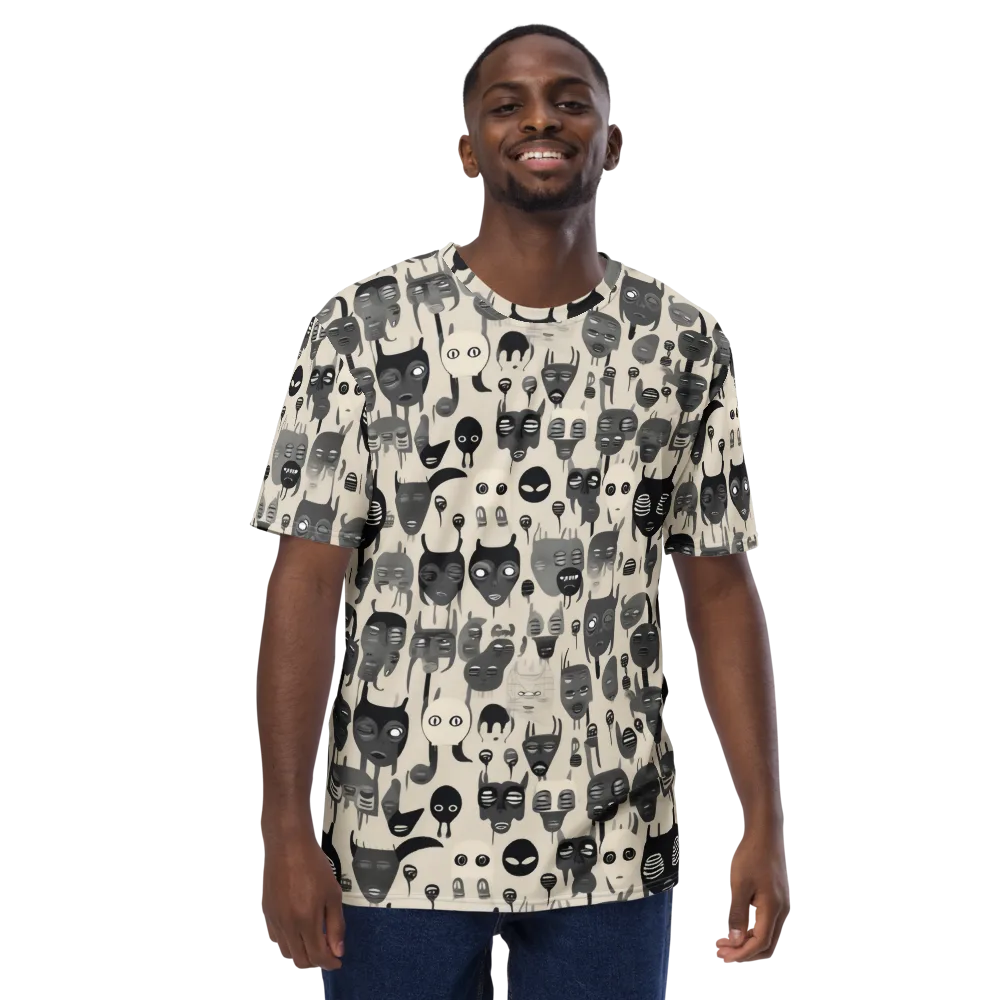 Ink Ghost Parade on Men's Crew Neck T-Shirt — Front