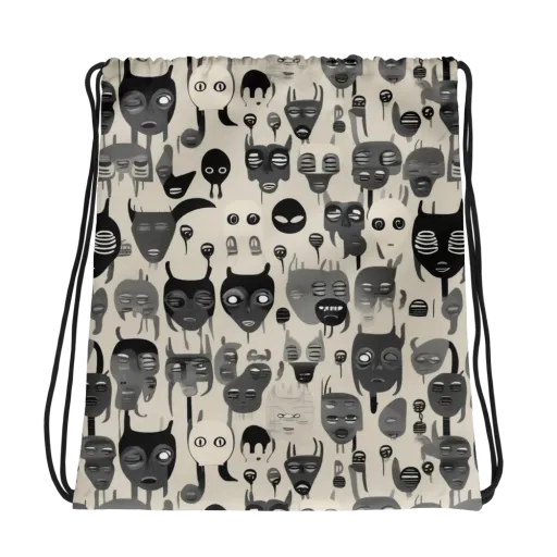 Ink Ghost Parade on a Drawstring Bag