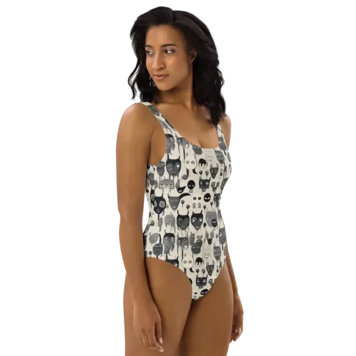 Ink Ghost Parade on a One-Piece Swimsuit