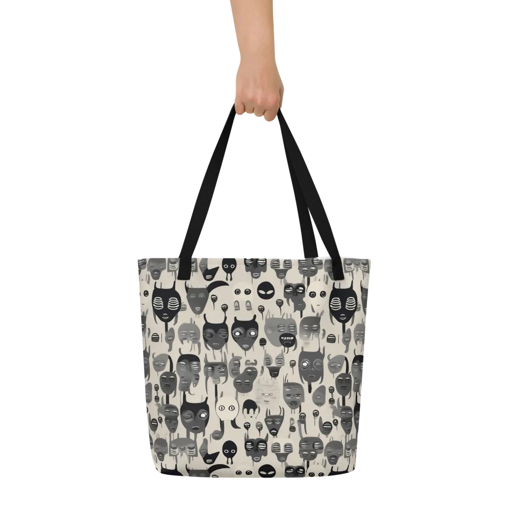 Ink Ghost Parade on Large Tote Bag W/ Pocket — Front