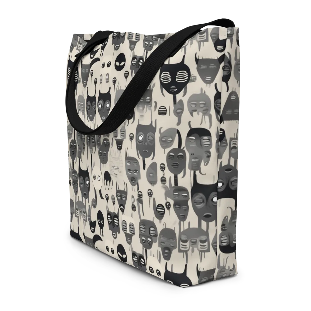 Ink Ghost Parade on Large Tote Bag W/ Pocket — Front