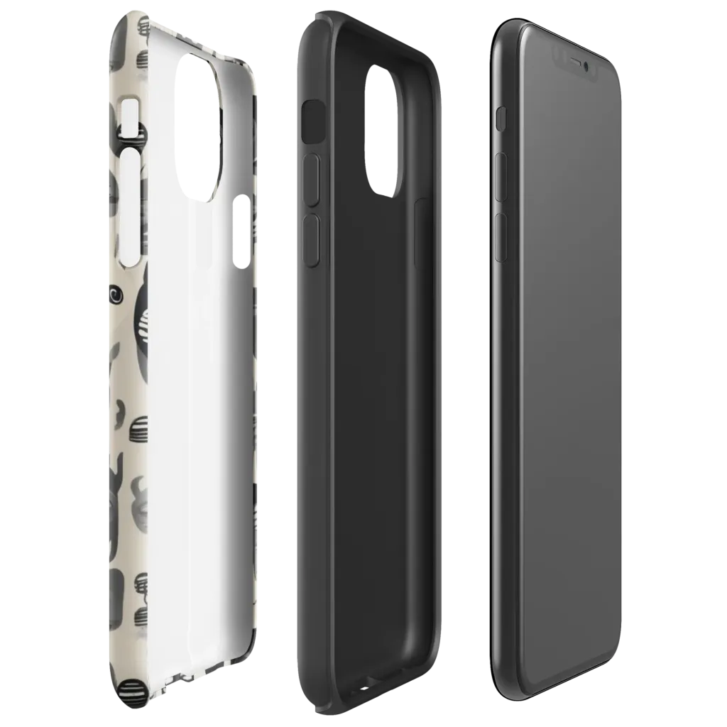 Ink Ghost Parade on Tough Case for iPhone® — Right