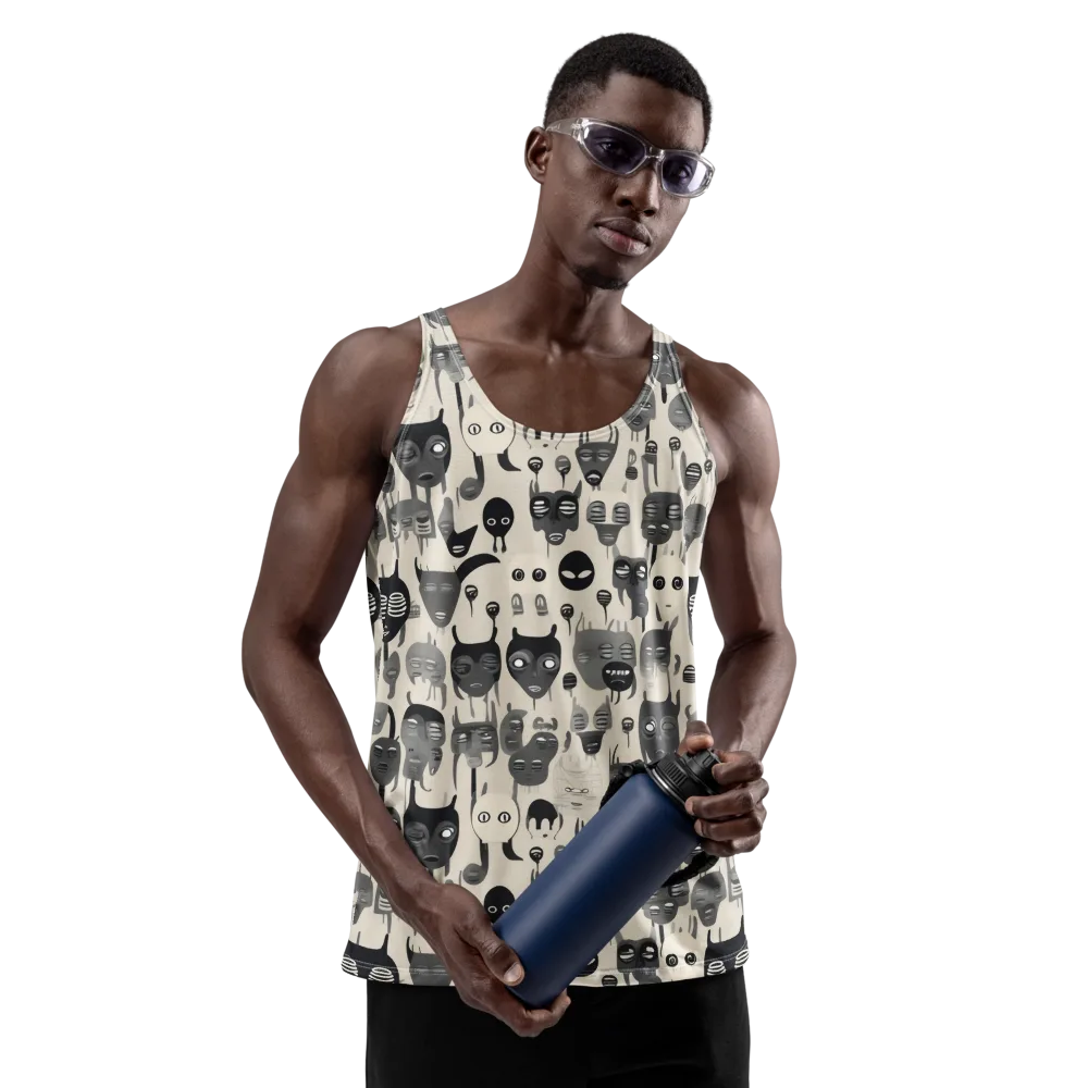 Ink Ghost Parade on Men's Tank Top — Front