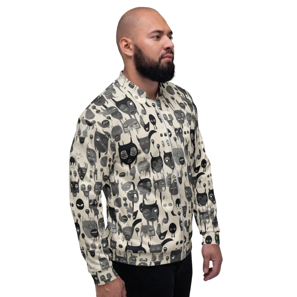 Ink Ghost Parade on Bomber Jacket — Right
