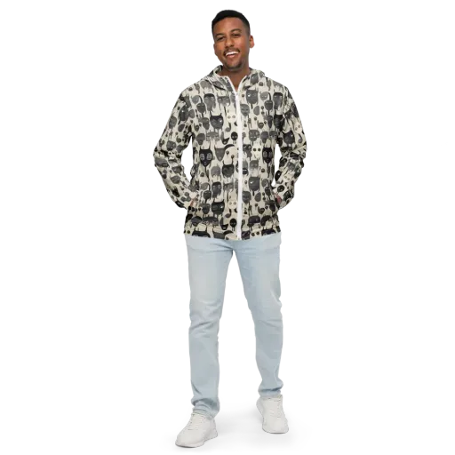 Ink Ghost Parade on a Men's Windbreaker