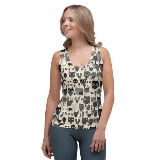 Ink Ghost Parade on a Women's Tank Top