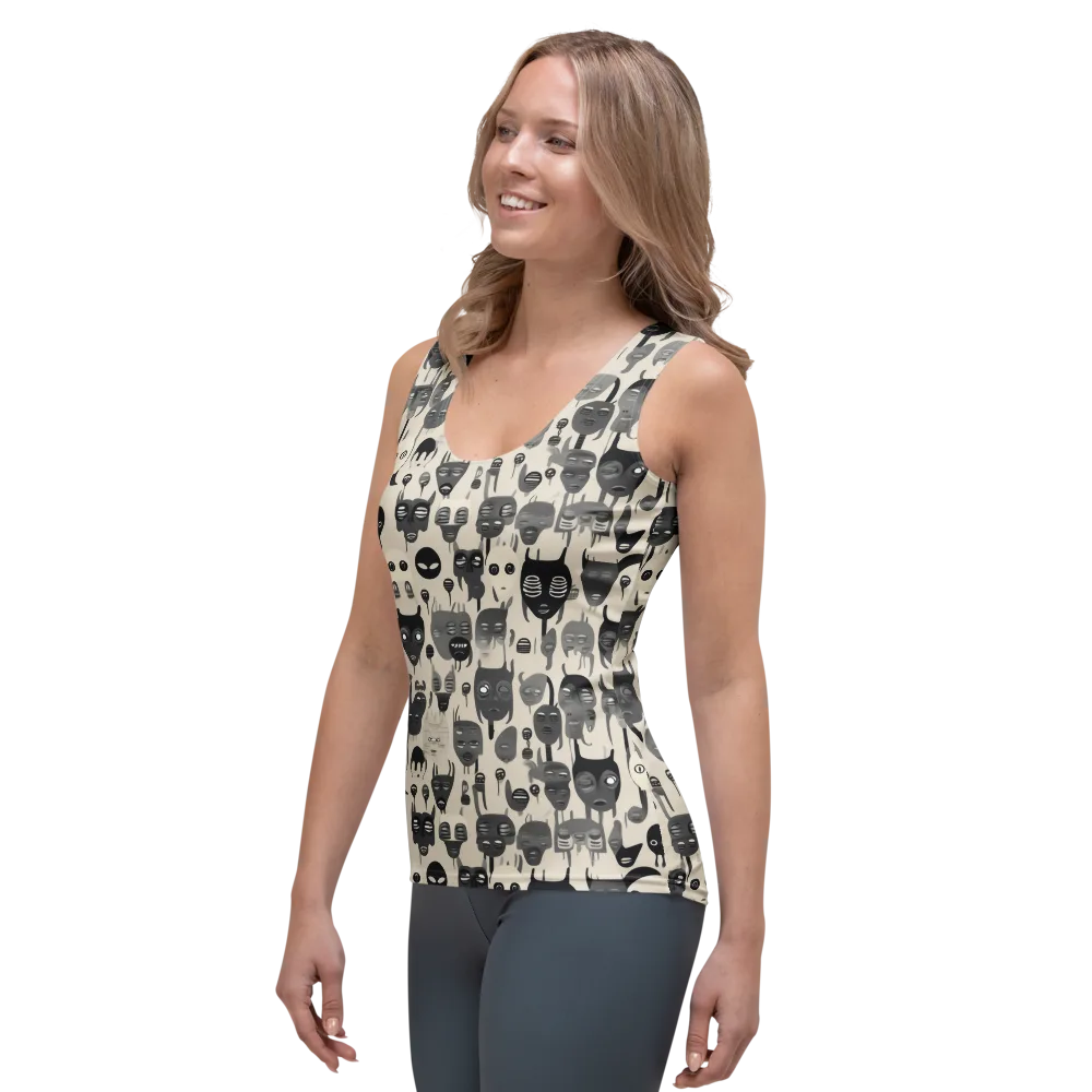 Ink Ghost Parade on Women's Tank Top — Left Front