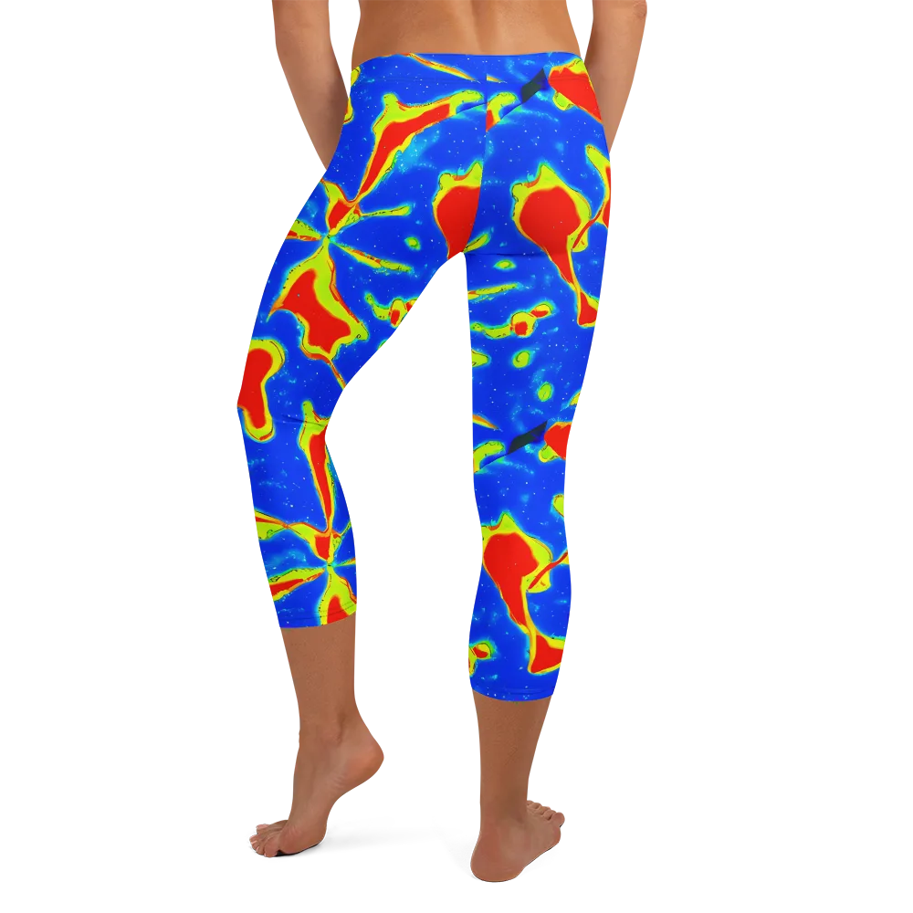 Heatwave Drift on Capri Leggings — Back