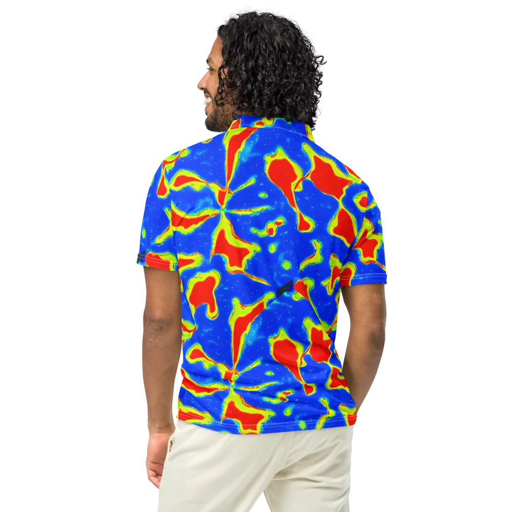 Heatwave Drift on Men's Slim Fit Polo Shirt — Back