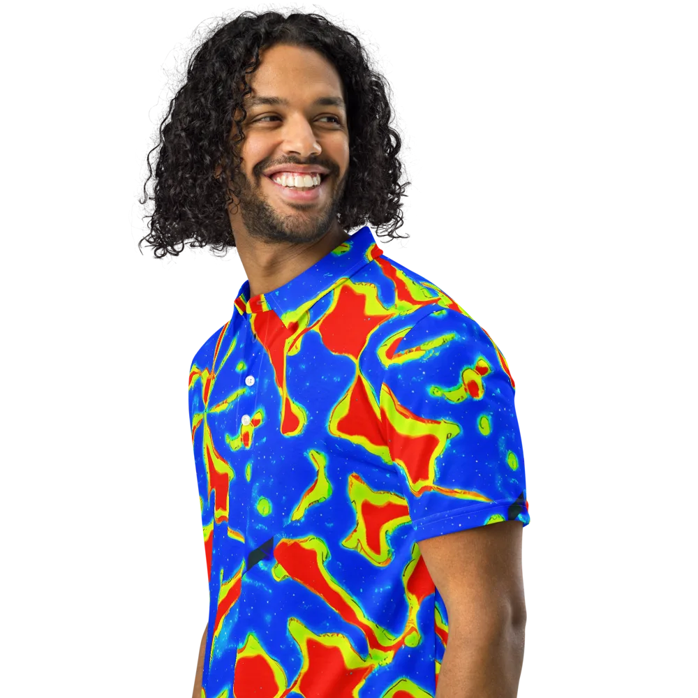 Heatwave Drift on Men's Slim Fit Polo Shirt — Left Front