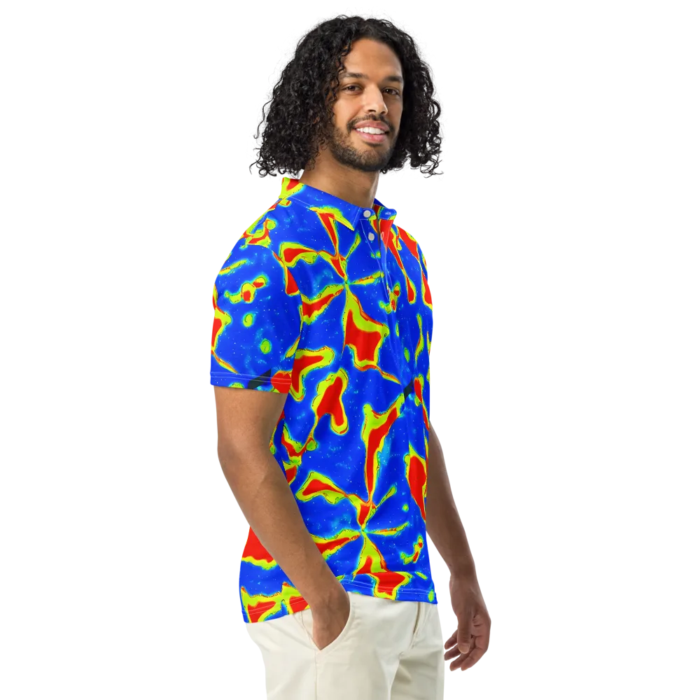 Heatwave Drift on Men's Slim Fit Polo Shirt — Right Front