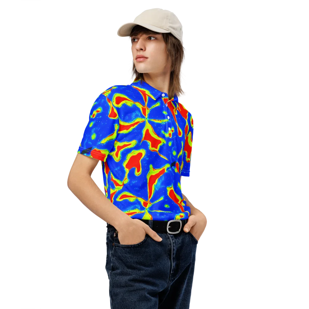Heatwave Drift on Men's Slim Fit Polo Shirt — Right Front