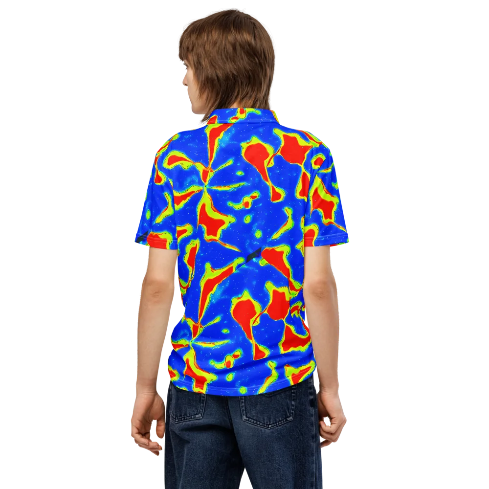 Heatwave Drift on Men's Slim Fit Polo Shirt — Back