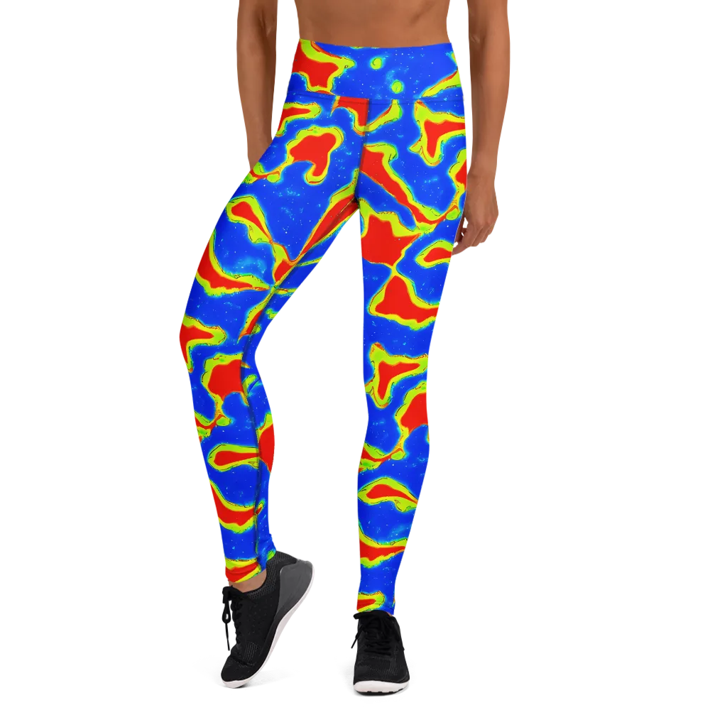 Heatwave Drift on Yoga Leggings — Front
