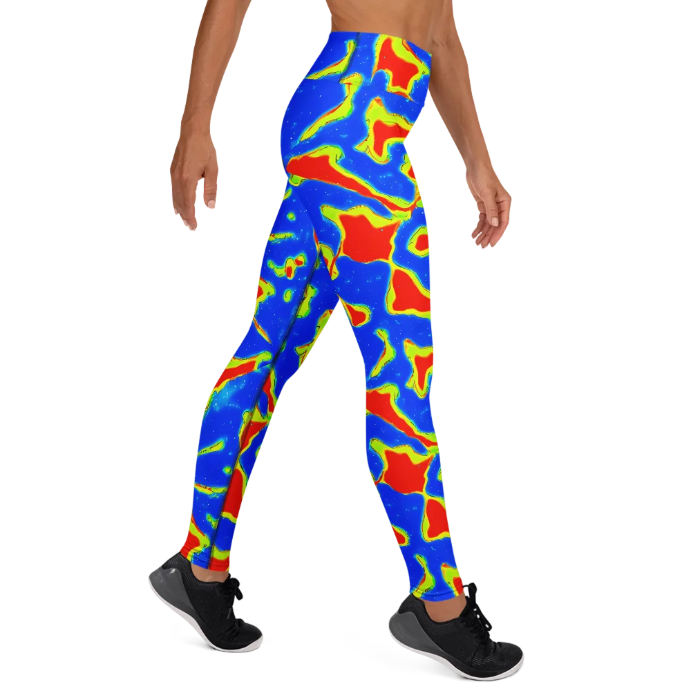 Heatwave Drift on Yoga Leggings — Right