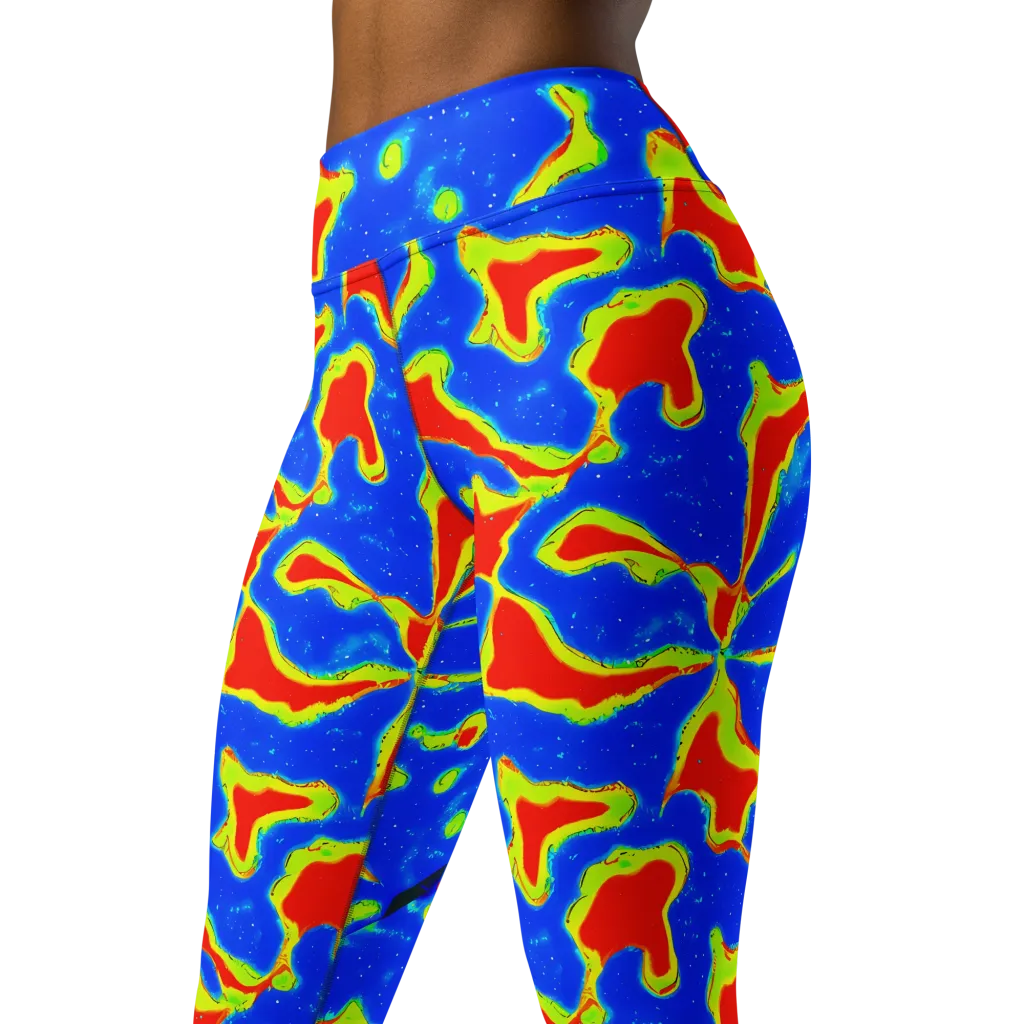 Heatwave Drift on Yoga Leggings — Left Front