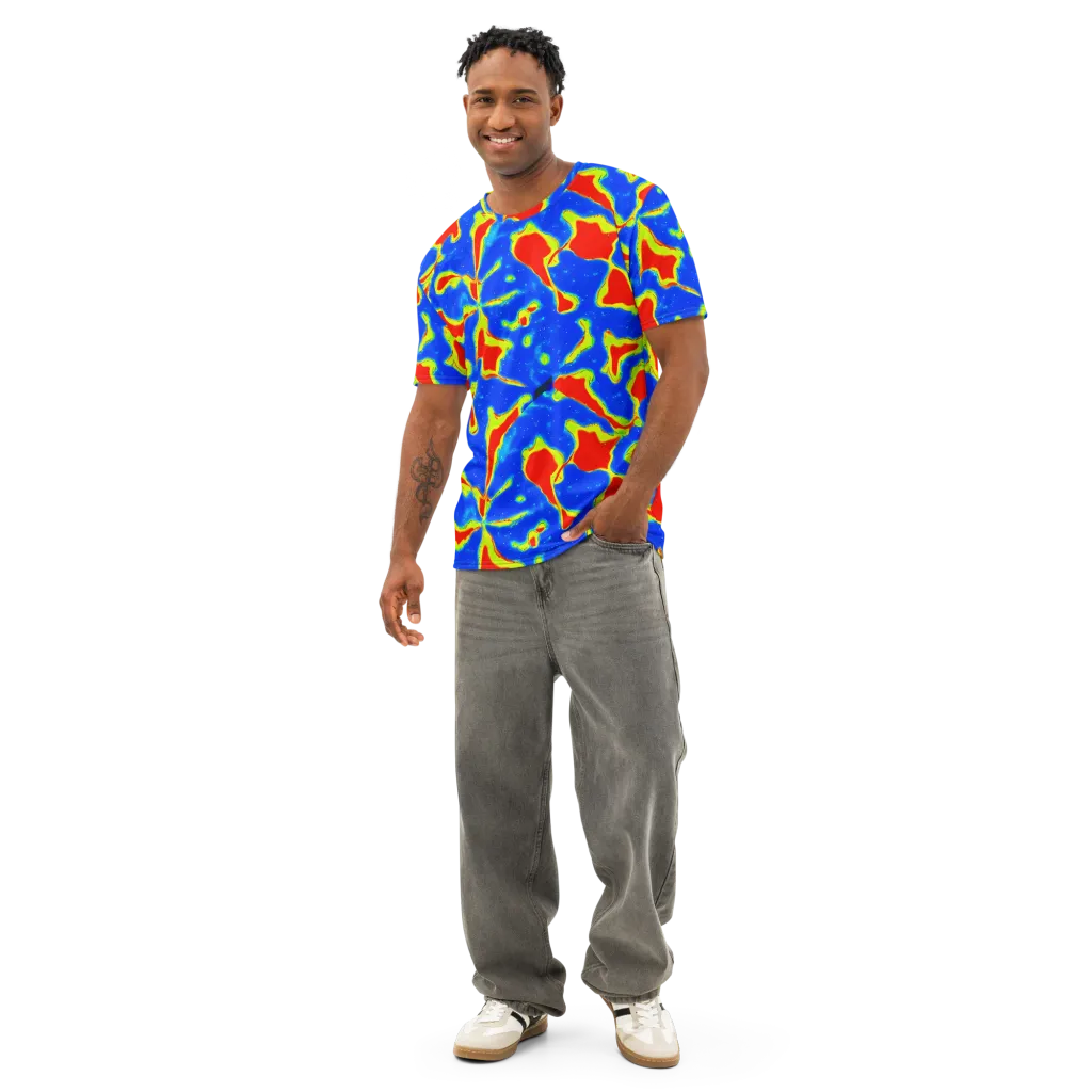 Heatwave Drift on Men's Cotton Crew Neck T-Shirt — Front