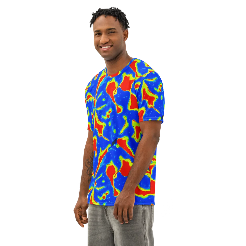 Heatwave Drift on Men's Cotton Crew Neck T-Shirt — Left Front