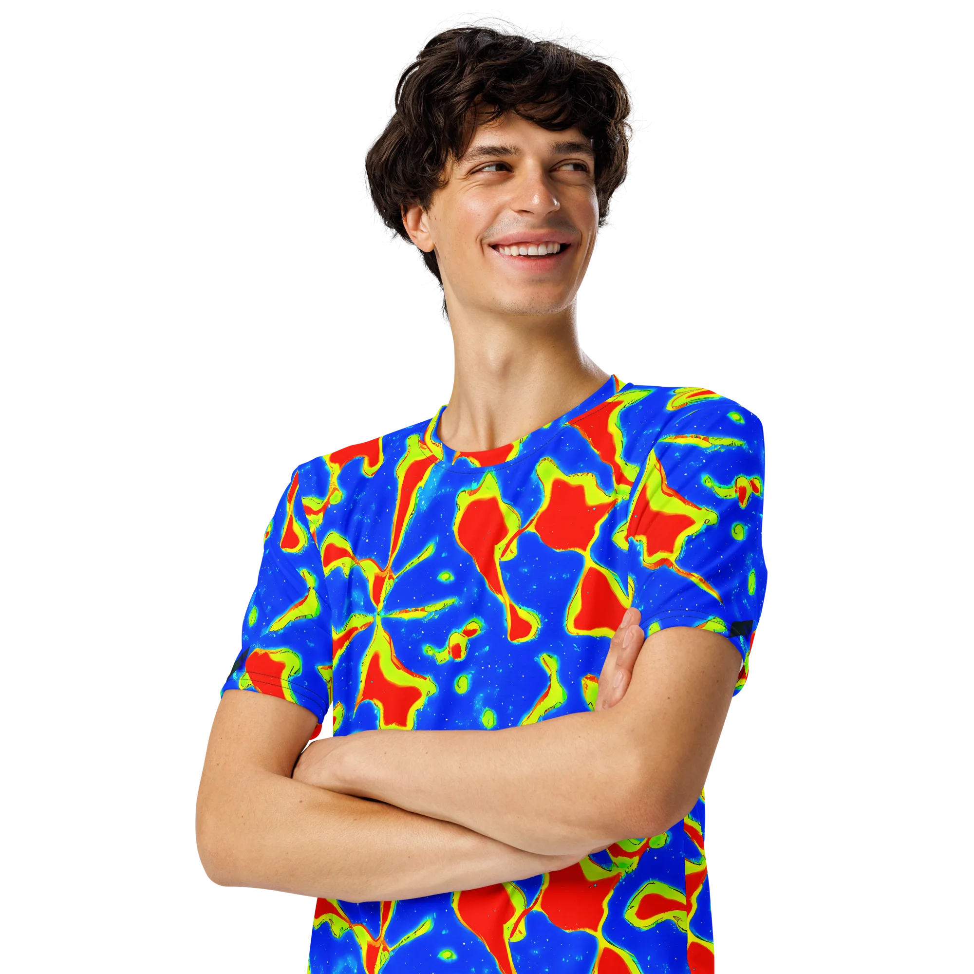 Heatwave Drift on Men's Crew Neck T-Shirt — Left Front