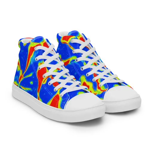 Heatwave Drift on a Men's High Top Canvas Shoes